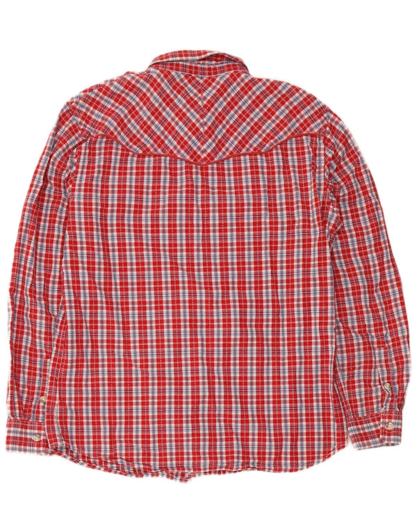 Camisa masculina Wrangler Regular Fit XL algodão xadrez vermelho