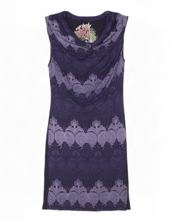 Vestido bainha feminino Desigual UK 18 XL Azul marinho Paisley