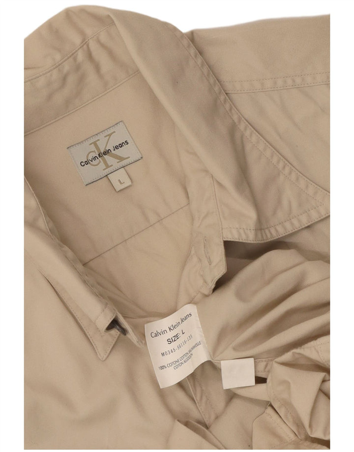 Camisa masculina CALVIN KLEIN JEANS grande algodão bege