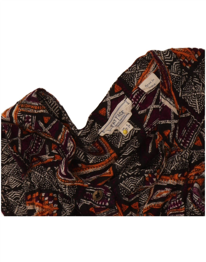 Vestido feminino sem mangas Fat Face UK 8 pequeno geométrico multicolorido