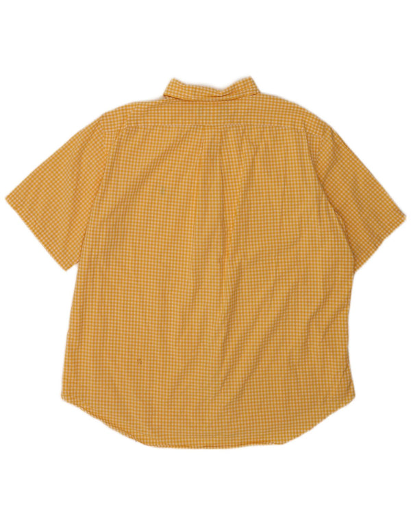 Ralph Lauren Camisa masculina de manga curta clássica XL XL algodão guingão amarelo