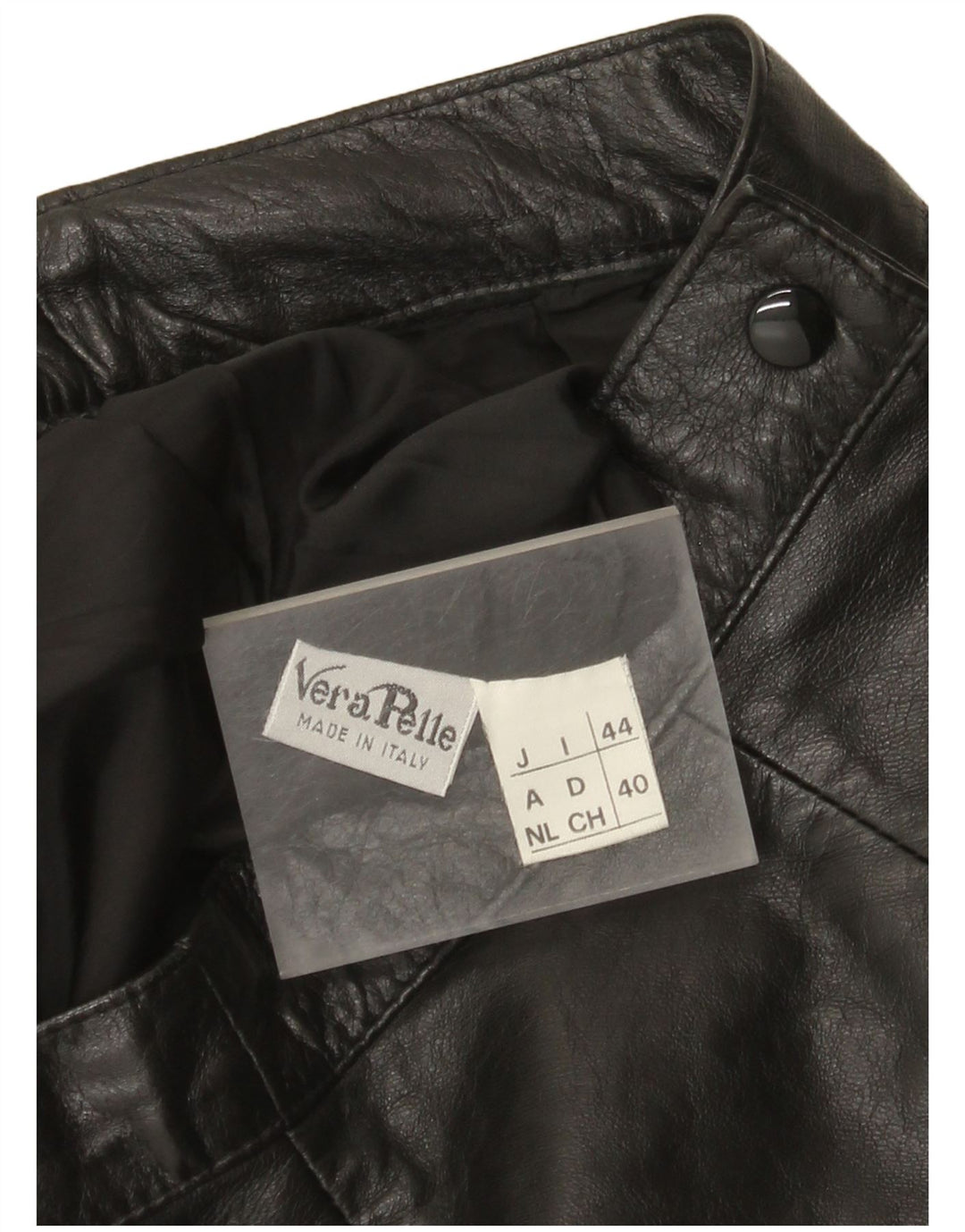 Mini saia de couro feminina vintage IT 44 médio W26 couro preto