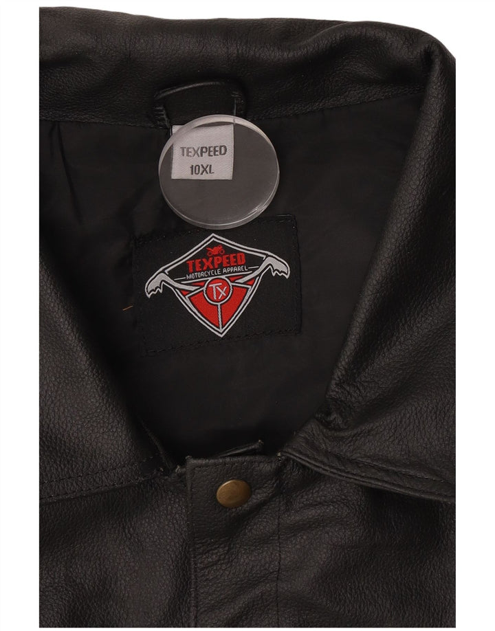 Colete masculino de couro para motocicleta Texpeed 10XL preto