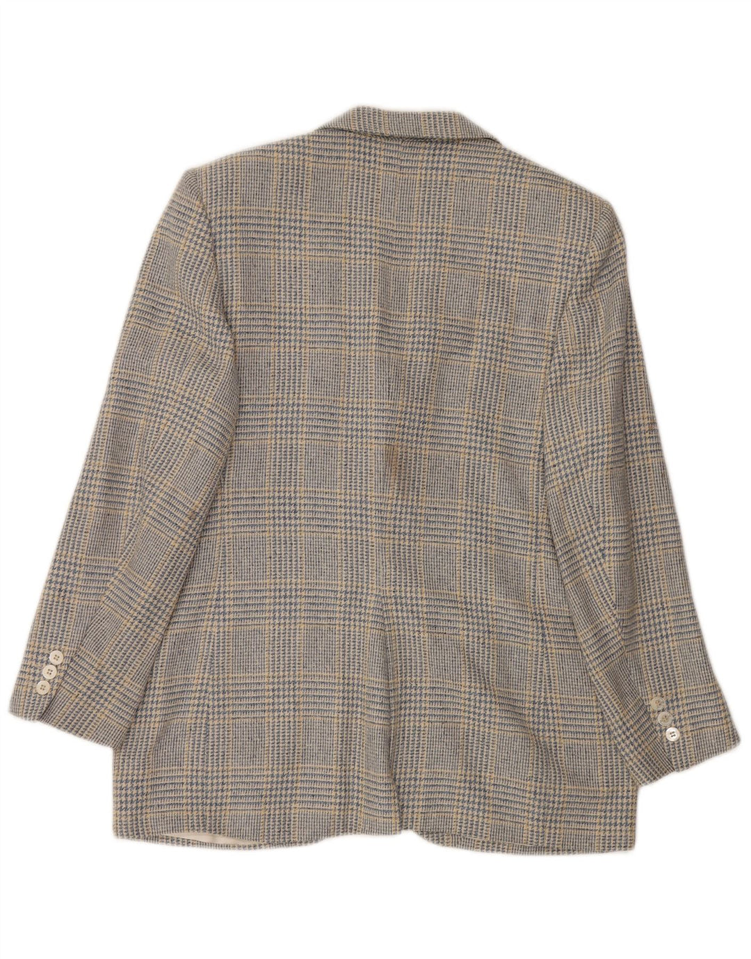 Jaqueta blazer feminina Burberrys com 3 botões Reino Unido 12 Houndstooth azul médio