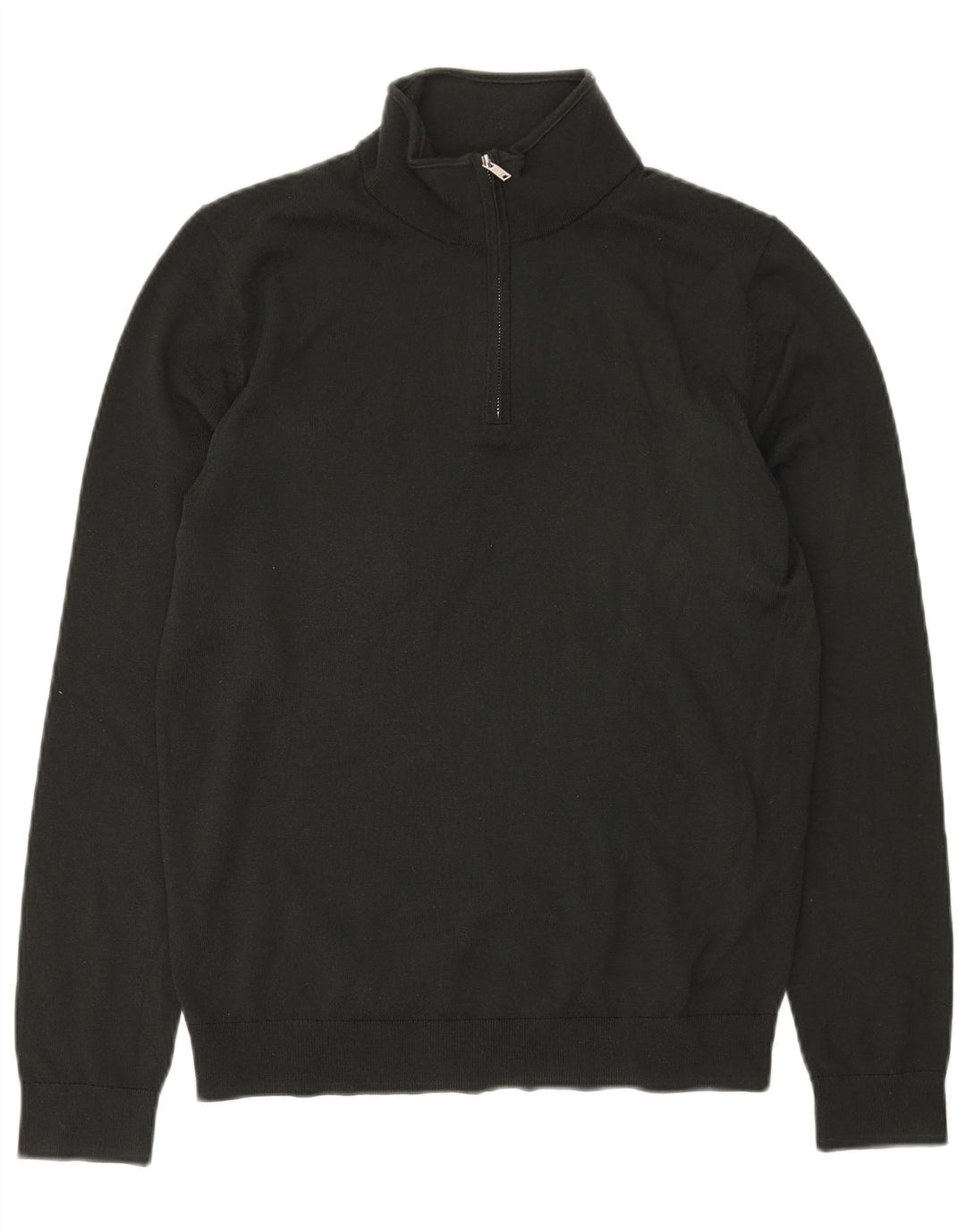 Suéter masculino REISS com zíper e gola pequena de lã verde