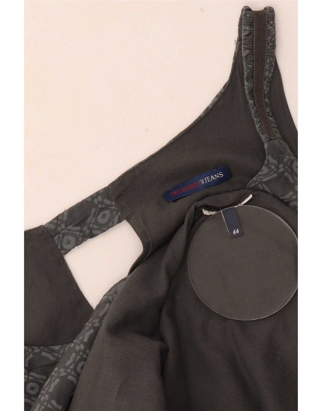 Trussardi Jeans Vestido feminino IT 44 cinza médio geométrico