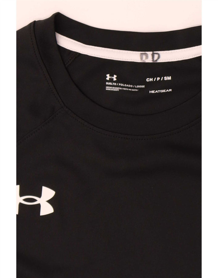 Under Armour Camiseta Masculina Heat Gear Top Pequeno Poliéster Preto