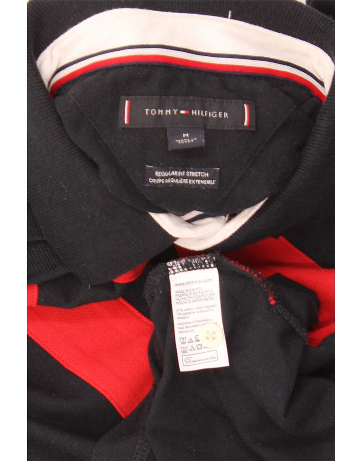 Camisa polo masculina Tommy Hilfiger Regular Fit média azul marinho colorblock