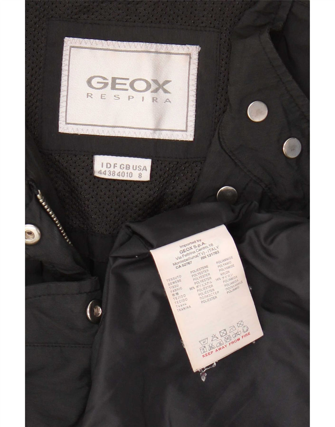 Geox Womens Respira Utility Jacket UK 10 Pequeno Poliéster Preto