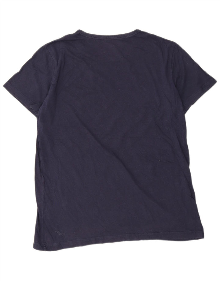 Camiseta masculina Lyle & Scott grande algodão azul marinho