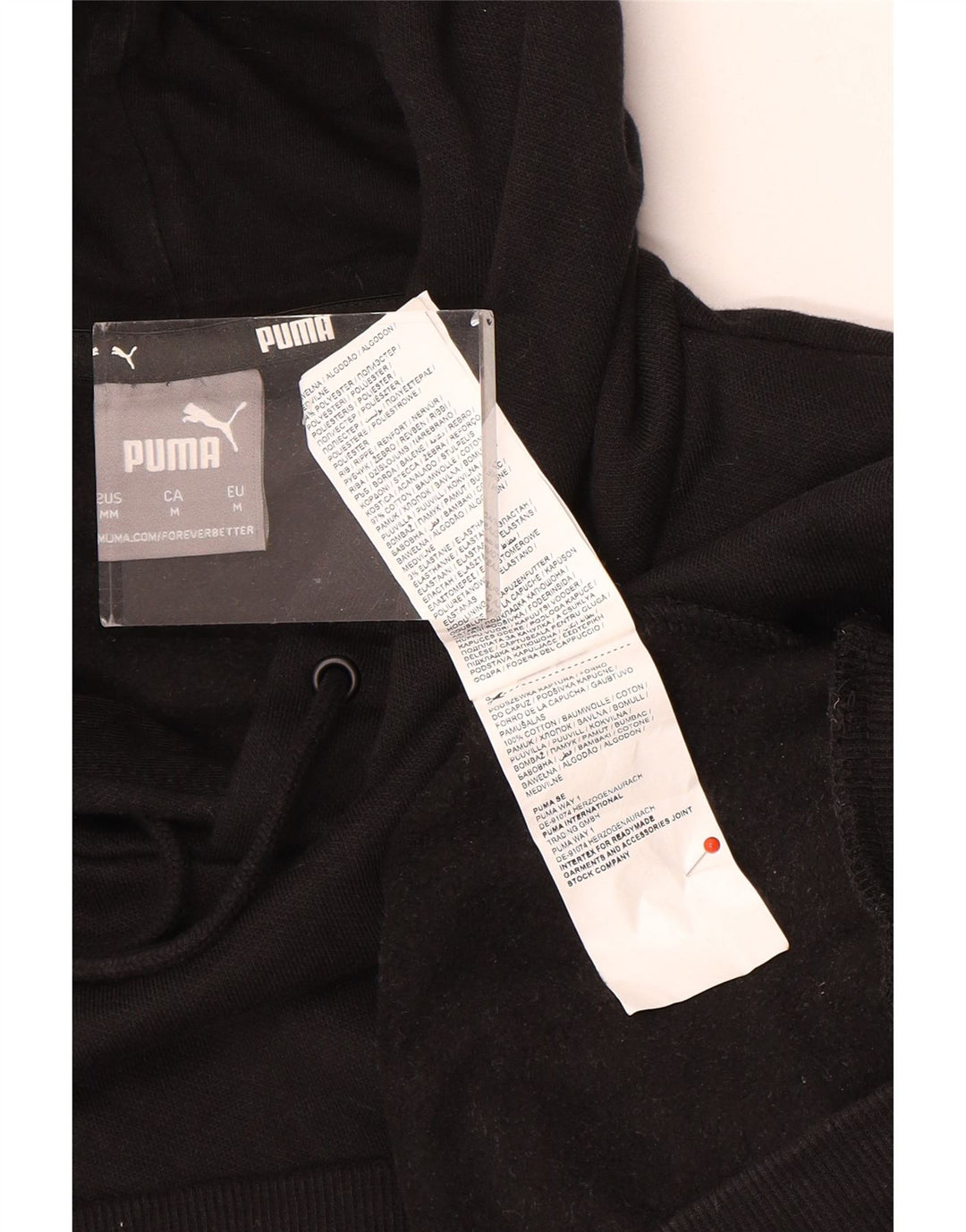 Puma Mens Hoodie Jumper Médio Algodão Preto