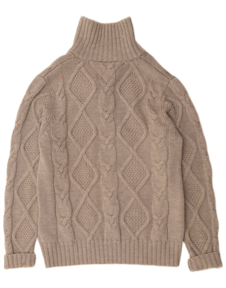 Suéter masculino Tommy Hilfiger com gola polo e lã cinza médio