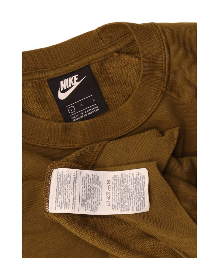 Nike moletom masculino jumper grande algodão cáqui