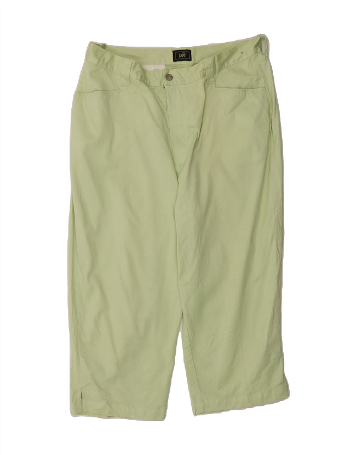 LEE Womens Straight Capri Trousers US 16 2XL W32 L19 Green Cotton Vintage Lee and Second-Hand Lee from Messina Hembry 
