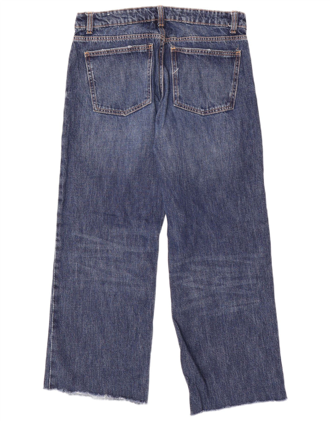 Calça jeans feminina Zara de perna larga EU 40 médio W30 L29 algodão azul