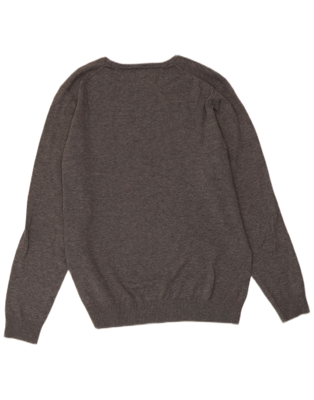 Suéter masculino JACK & JONES com gola redonda sob medida, algodão cinza médio
