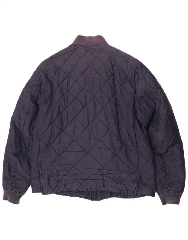 Jaqueta acolchoada masculina Lacoste IT 56 3XL azul marinho poliéster