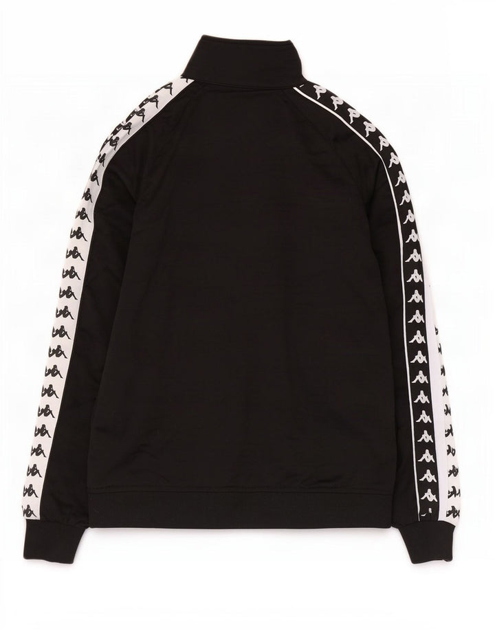 Kappa Mens Graphic Tracksuit Top Jaqueta Médio Preto Colourblock Poliéster
