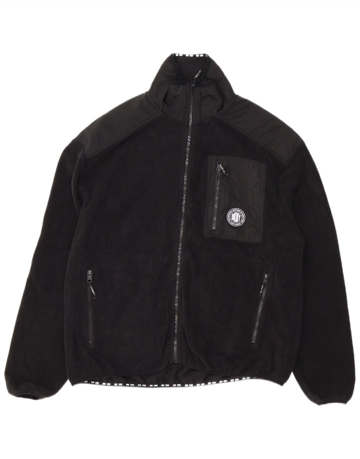 Jaqueta de lã masculina DKNY UK 38 poliéster preto médio