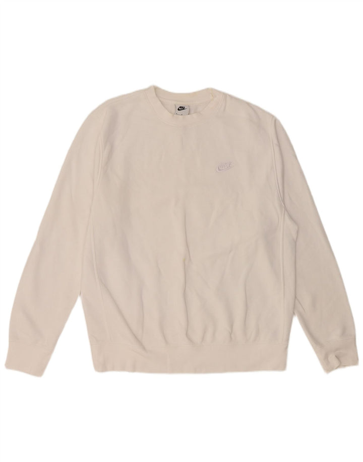 NIKE Mens Moletom Jumper Médio Algodão Branco