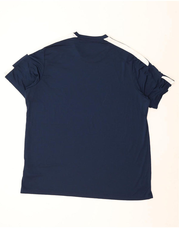 Adidas Mens Aeroready Camiseta Top 2XL Azul Marinho Colorblock Poliéster