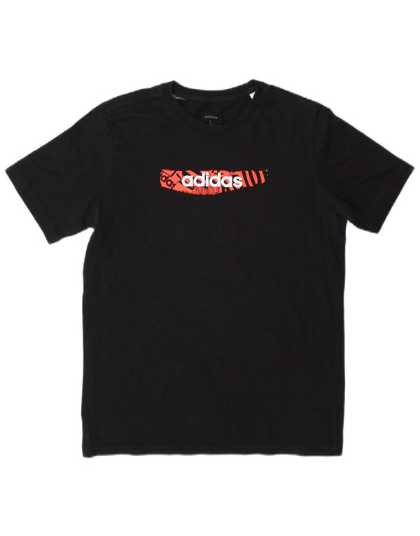 Camiseta Adidas Meninos Graphic Top 13-14 Anos Algodão Preto