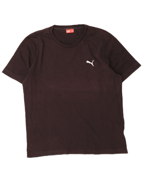 Puma Mens T-Shirt Top Medium Black Cotton
