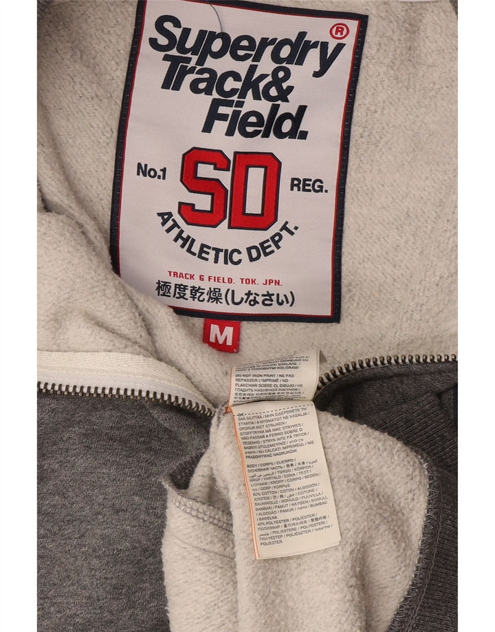 Jaqueta masculina Superdry Graphic Tracksuit Top cinza médio algodão manchado
