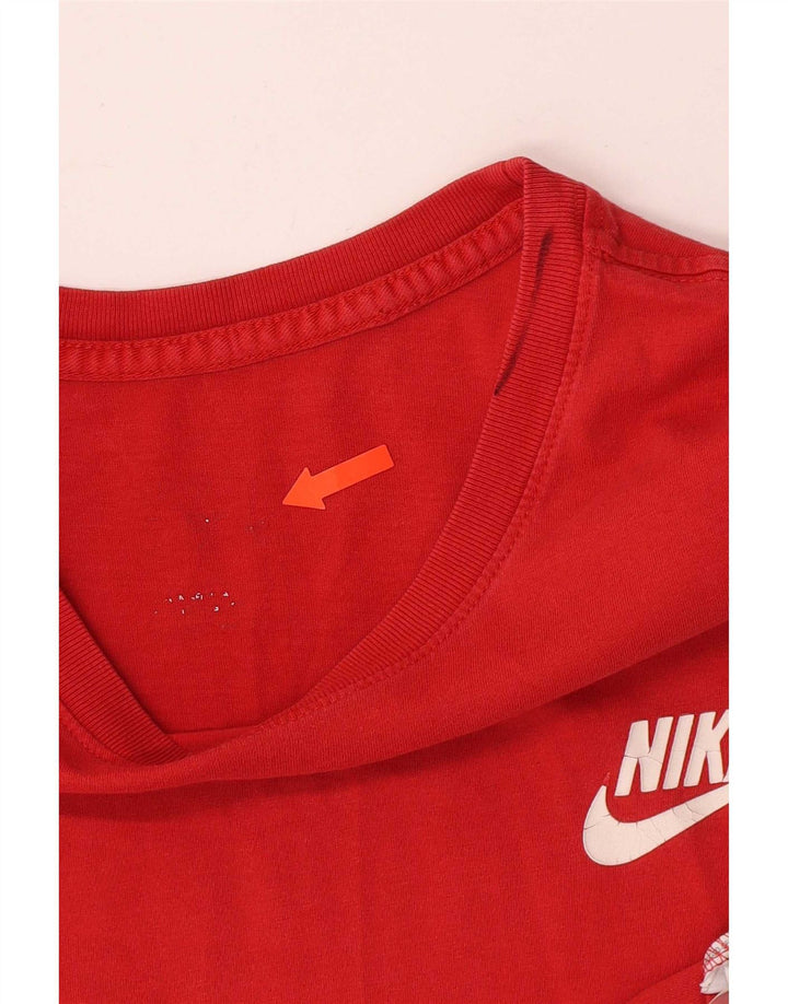 Camiseta Nike masculina gráfica grande algodão vermelho