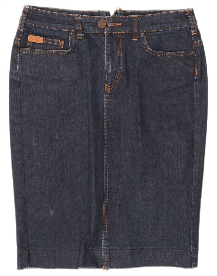 Saia jeans feminina Zara EU 40 médio W30 azul marinho