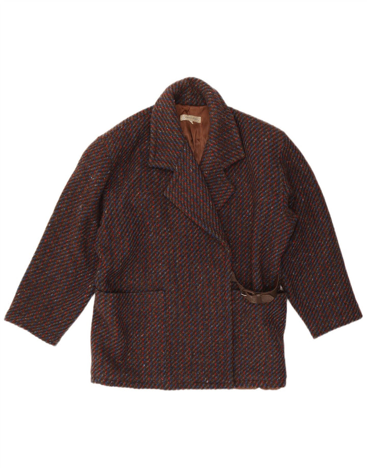 Sobretudo feminino vintage IT 44 médio multicolorido manchado