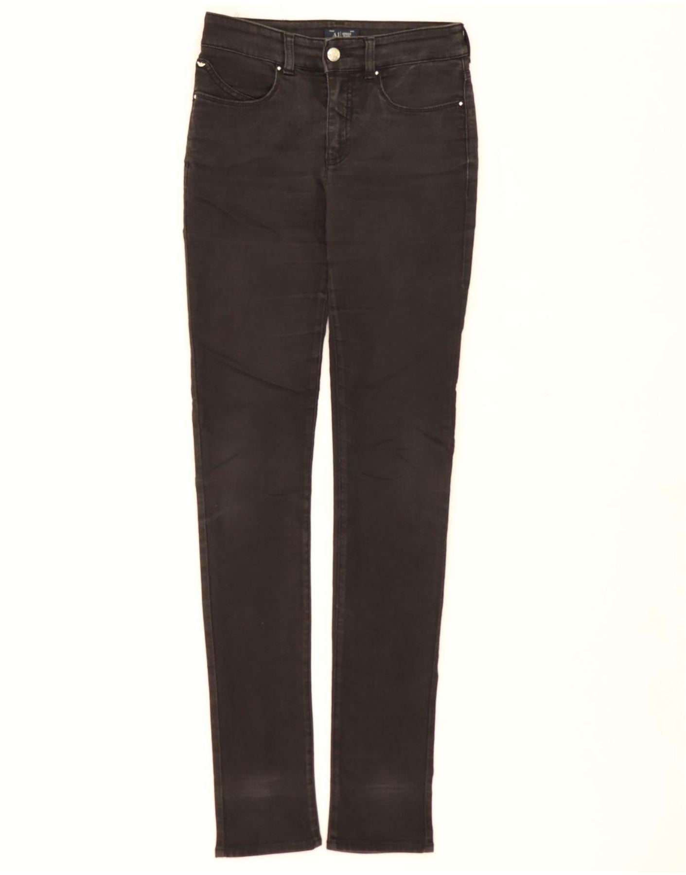 ARMANI Womens Skinny Jeans W26 L34 Black Cotton Vintage Armani and Second-Hand Armani from Messina Hembry 