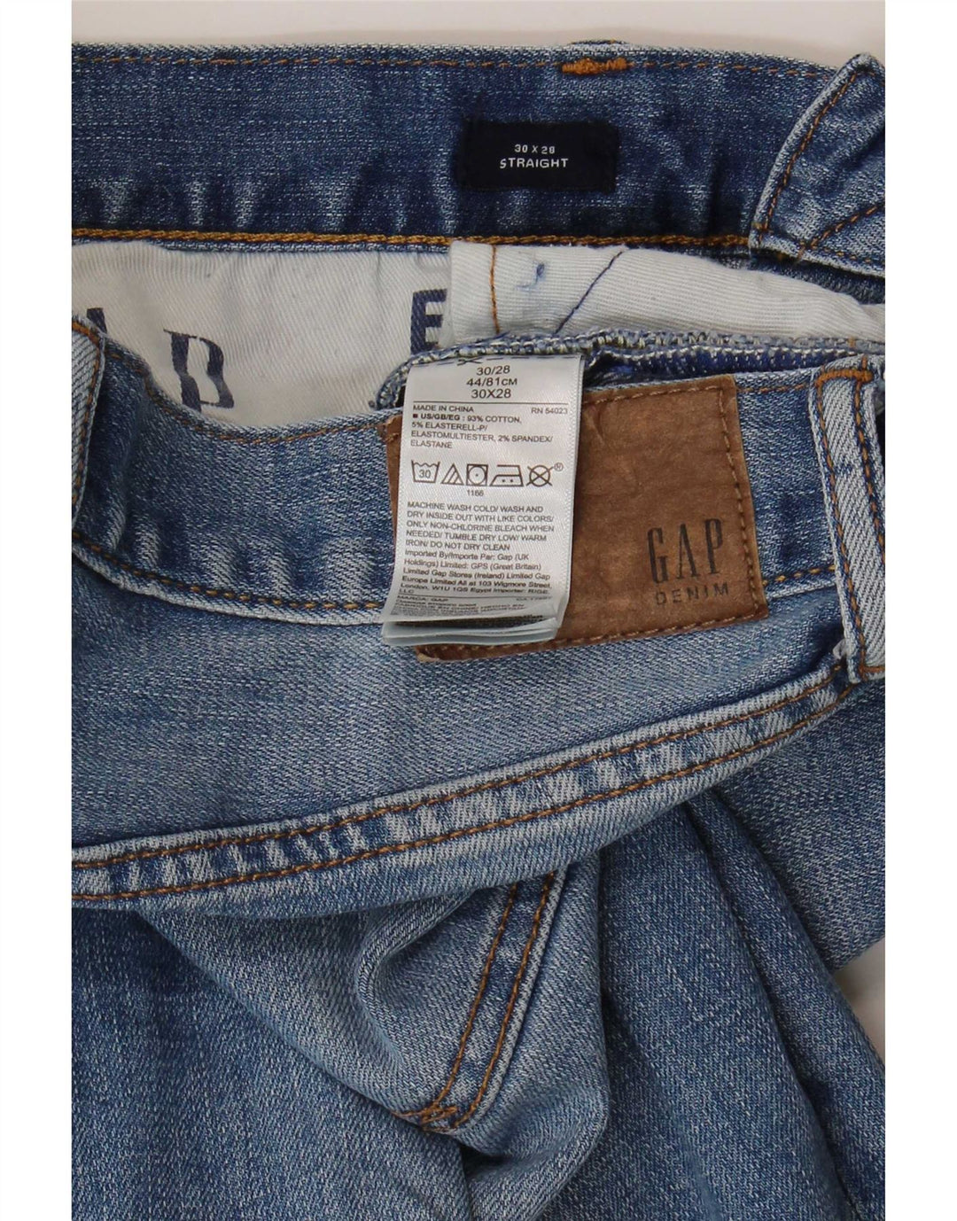 Jeans retos masculinos Gap W30 L28 algodão azul