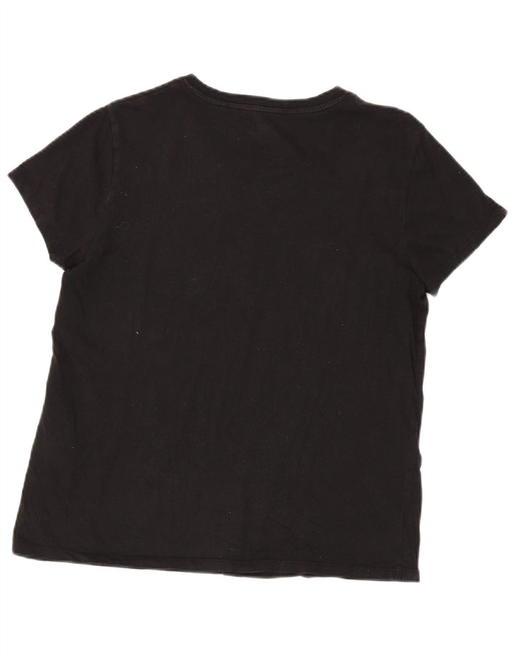 Camiseta feminina estampada oversized Levi's UK 14 algodão preto médio