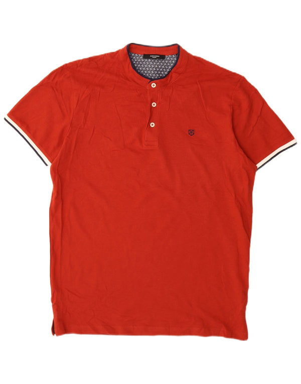 Camisa polo masculina JACK & JONES médio algodão vermelho