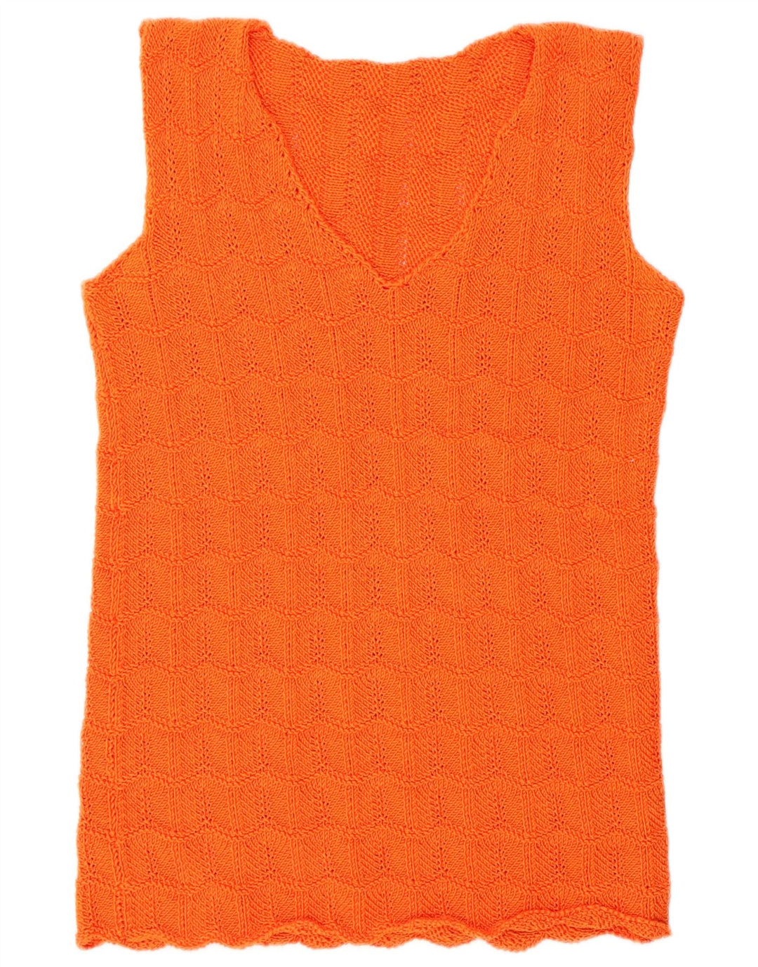 Top feminino colete vintage UK 14 médio laranja