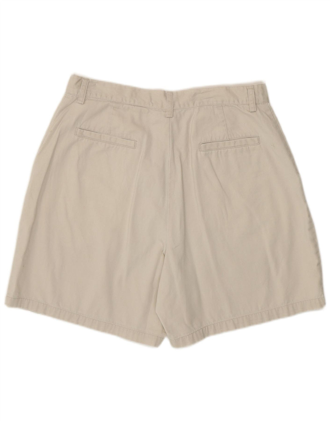 Shorts Chino feminino Eddie Bauer de cintura alta US 14 grande W32 algodão bege