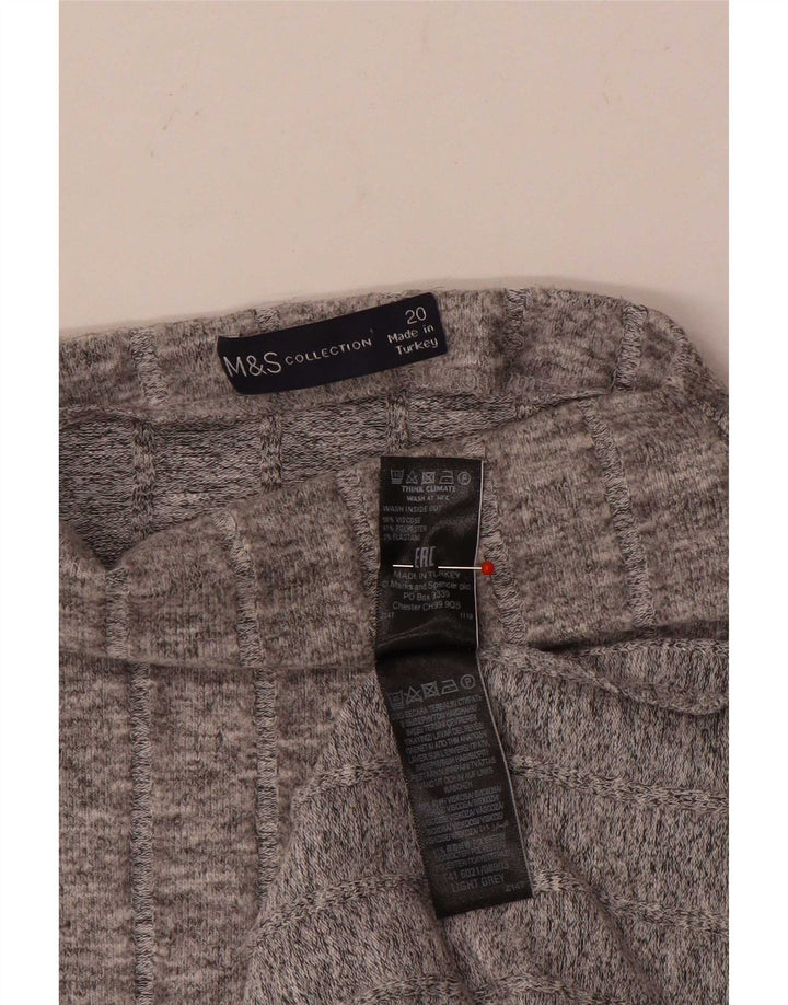 Top feminino Marks & Spencer manga comprida UK 20 2XL cinza viscose