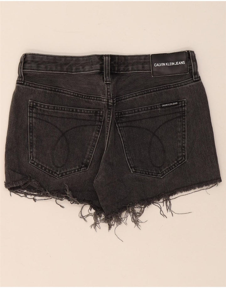 Shorts jeans feminino CALVIN KLEIN W27 pequeno algodão cinza