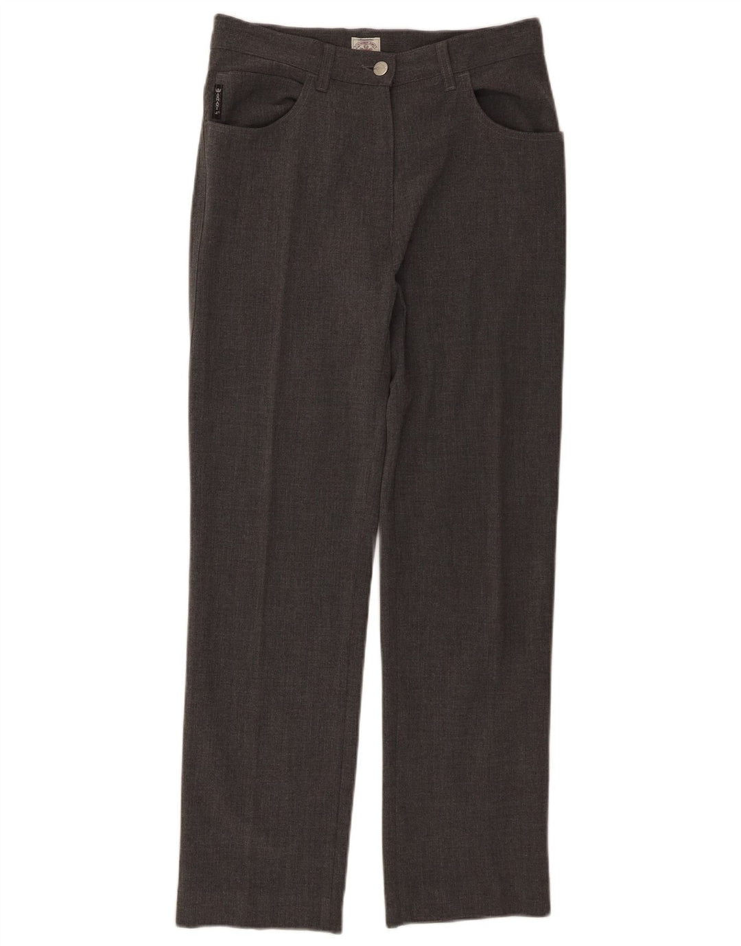 Calça feminina reta casual Armani W30 L28 poliéster cinza