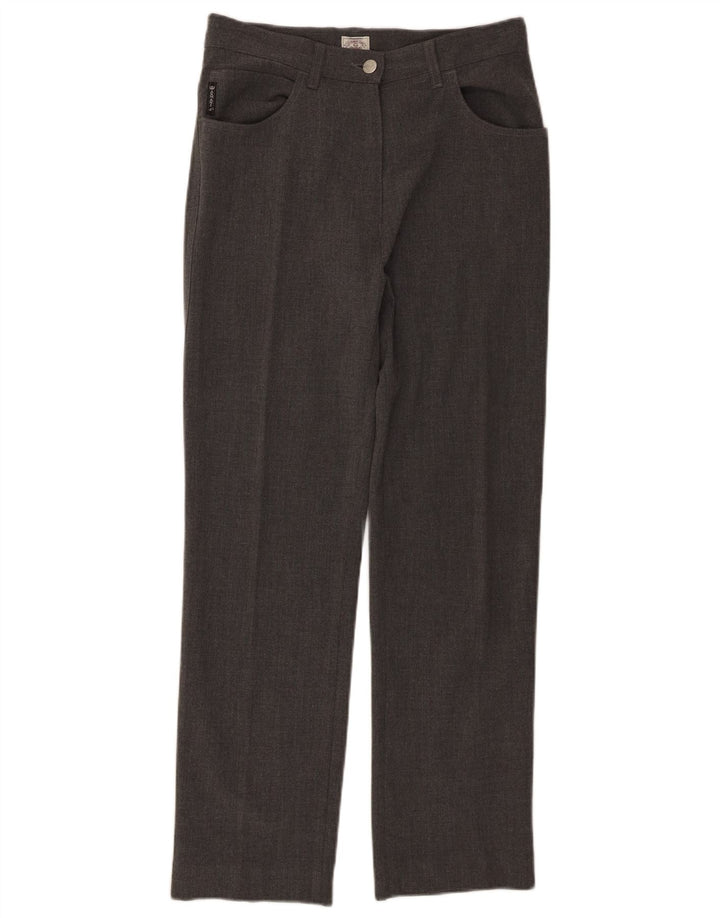 Calça feminina reta casual Armani W30 L28 poliéster cinza