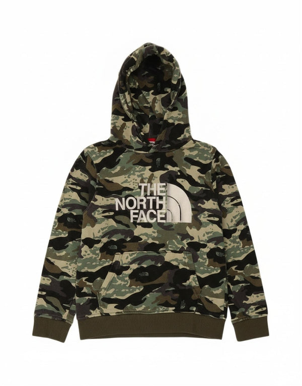 Suéter com capuz The North Face para meninas 11-12 anos grande camuflagem cáqui