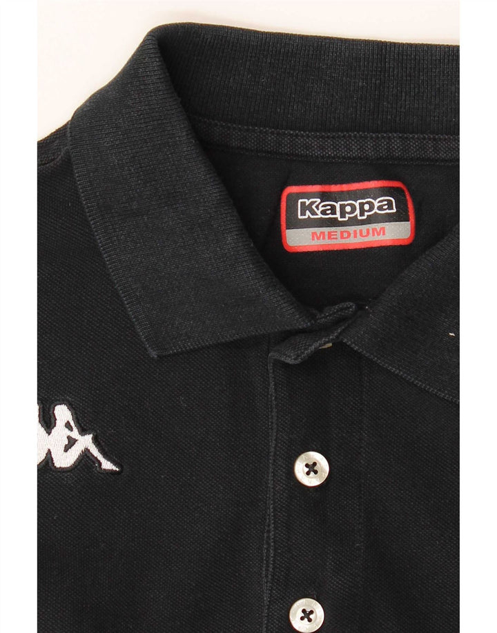 Camisa polo masculina Kappa de algodão preto médio