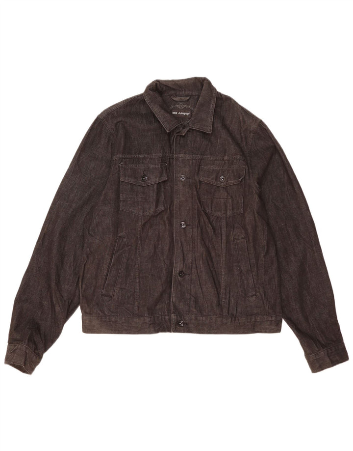 Jaqueta jeans masculina Marks & Spencer Autograph UK 38 média preta