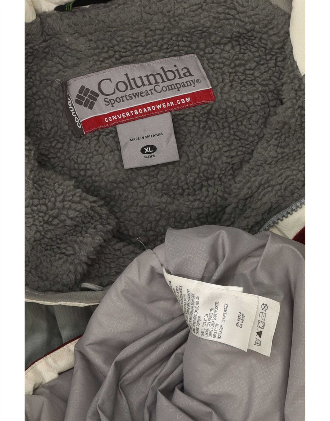 Jaqueta de esqui masculina Columbia UK 42 XL Borgonha Colourblock poliéster
