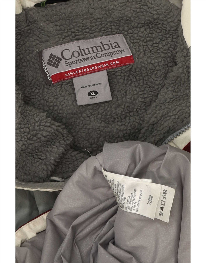 Jaqueta de esqui masculina Columbia UK 42 XL Borgonha Colourblock poliéster