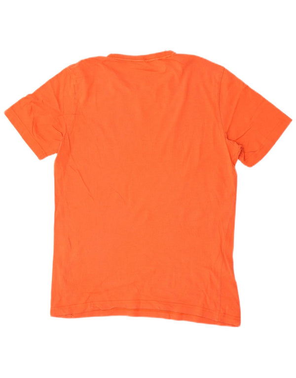 Puma Mens Graphic T-Shirt Top Pequeno Algodão Laranja