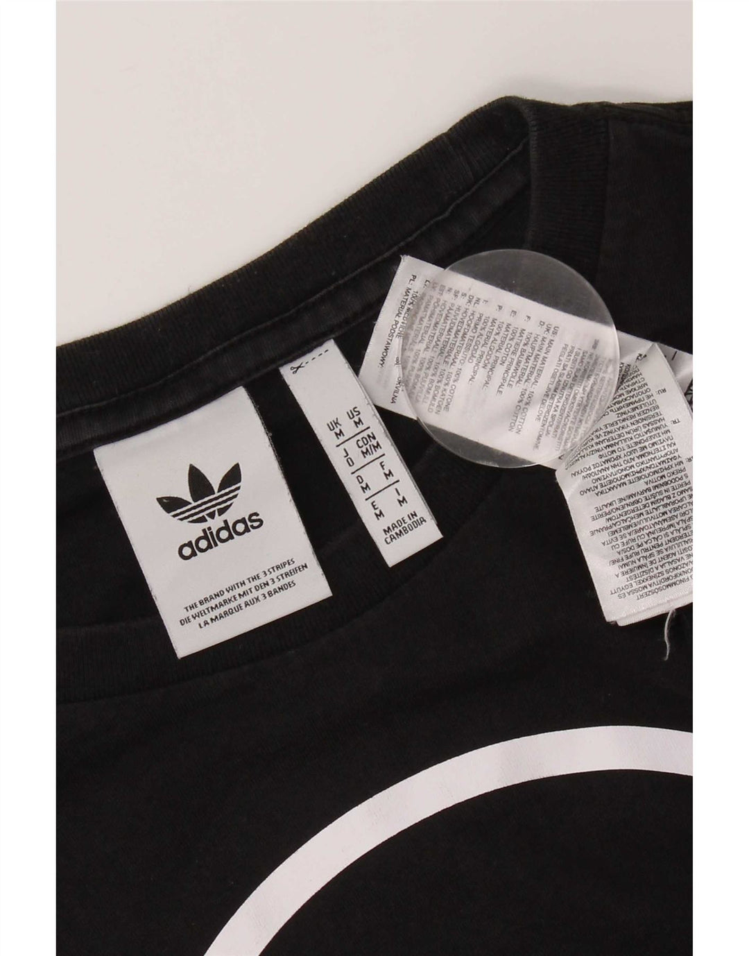 Adidas Mens Graphic T-Shirt Top Médio Algodão Preto