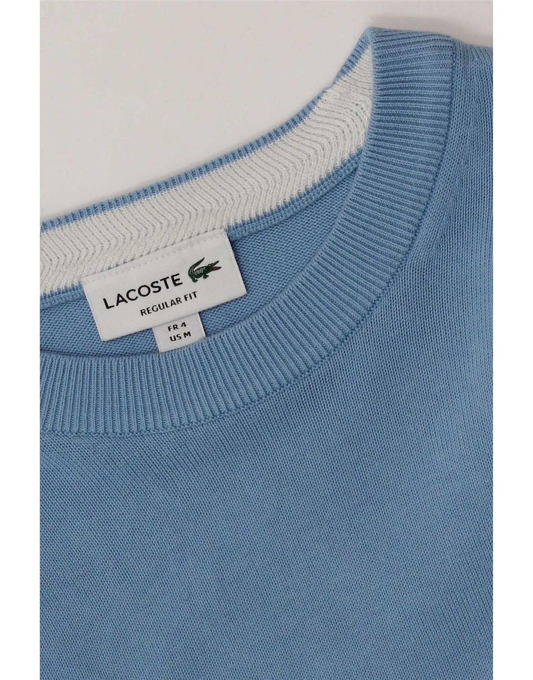 Suéter masculino Lacoste Regular Fit com gola canoa tamanho 4 azul médio