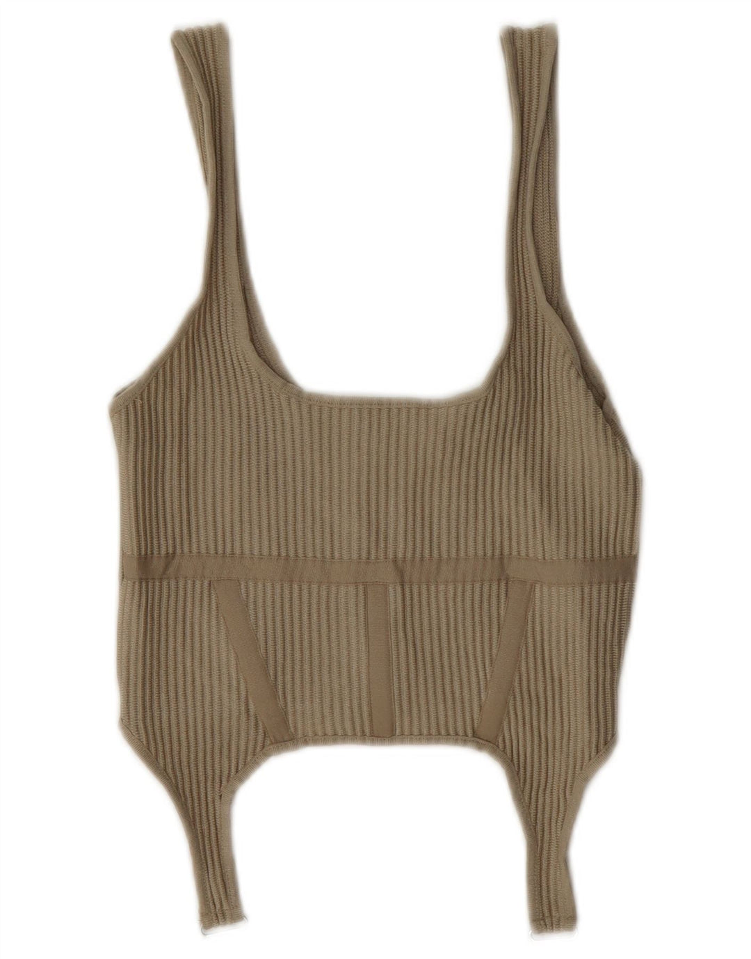 Zara Womens Crop Top UK 8 Pequeno Poliéster Bege